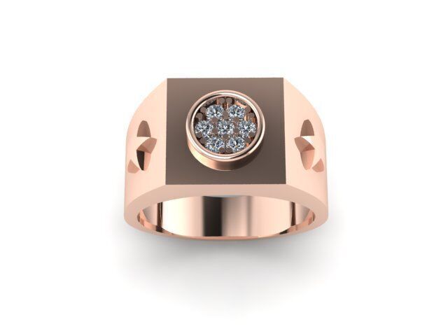 Men Diamond Ring  3D print model_5