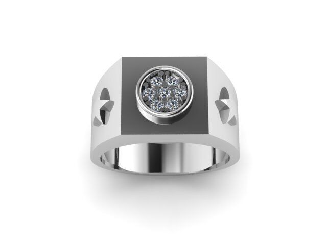 Men Diamond Ring  3D print model_4
