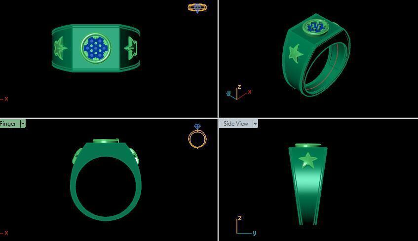 Men Diamond Ring  3D print model_13