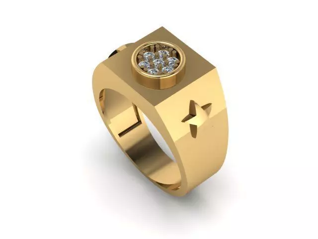Men Diamond Ring  3D print model_0