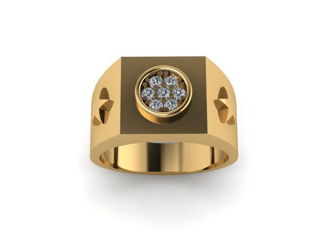 Men Diamond Ring  3D print model_3