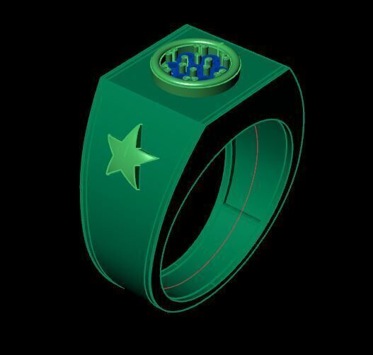 Men Diamond Ring  3D print model_9