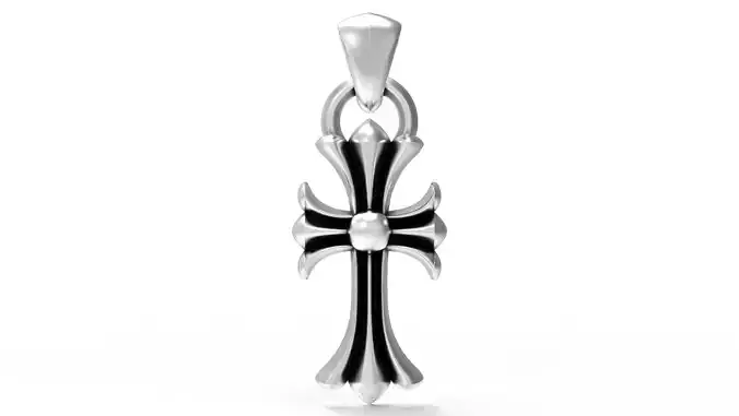 Chrome Hearts pendant cross necklace 3D print model