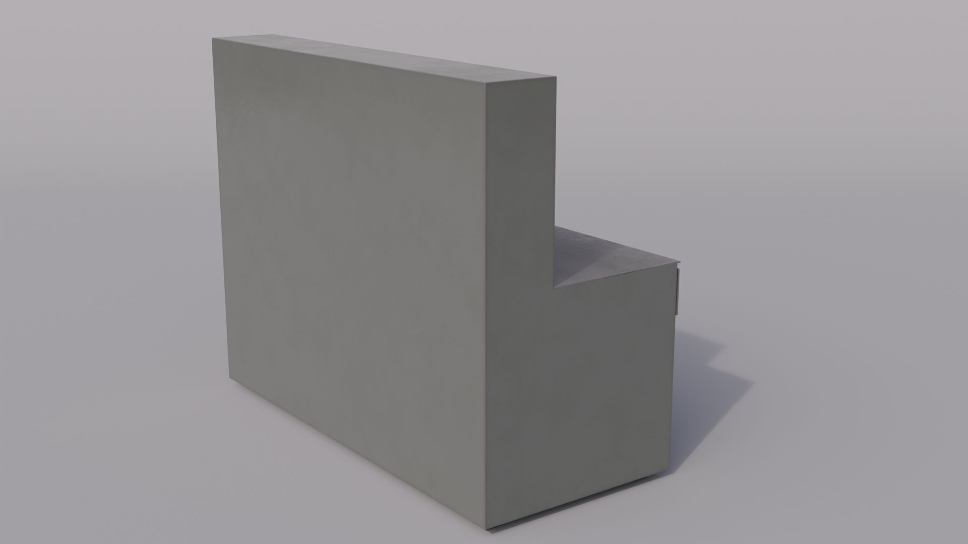 Massive metal workbench painted gray with scratches and defects Low-poly 3D model_4