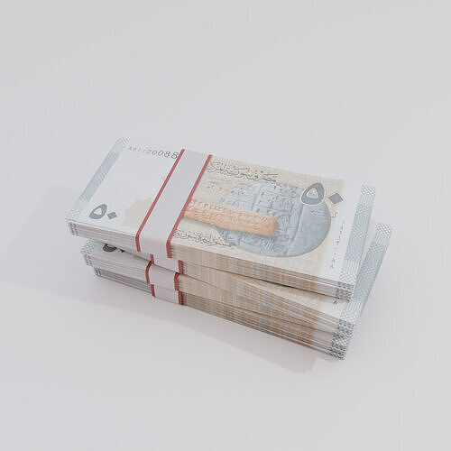 50 Syria Syrian Pound Currency Low-poly 3D model