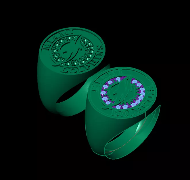 Miami Dolphins ring 3D print model
