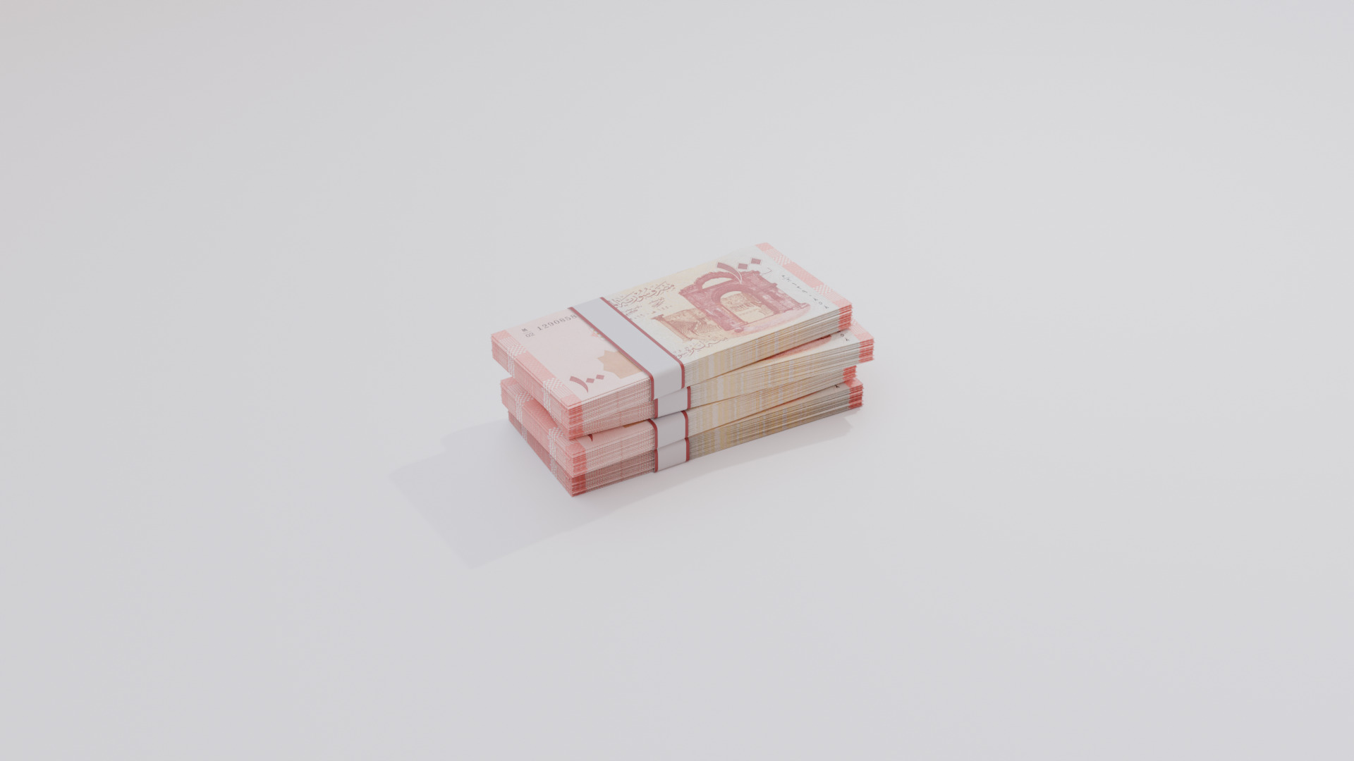 100 Syria Syrian Pound Currency Low-poly 3D model_5