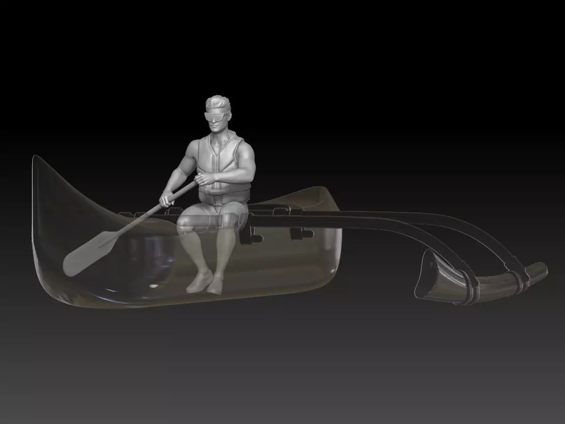 canoe boy 1 3D print model_0