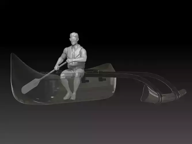 canoe boy 1 3D print model canoe boy 1 3D print model