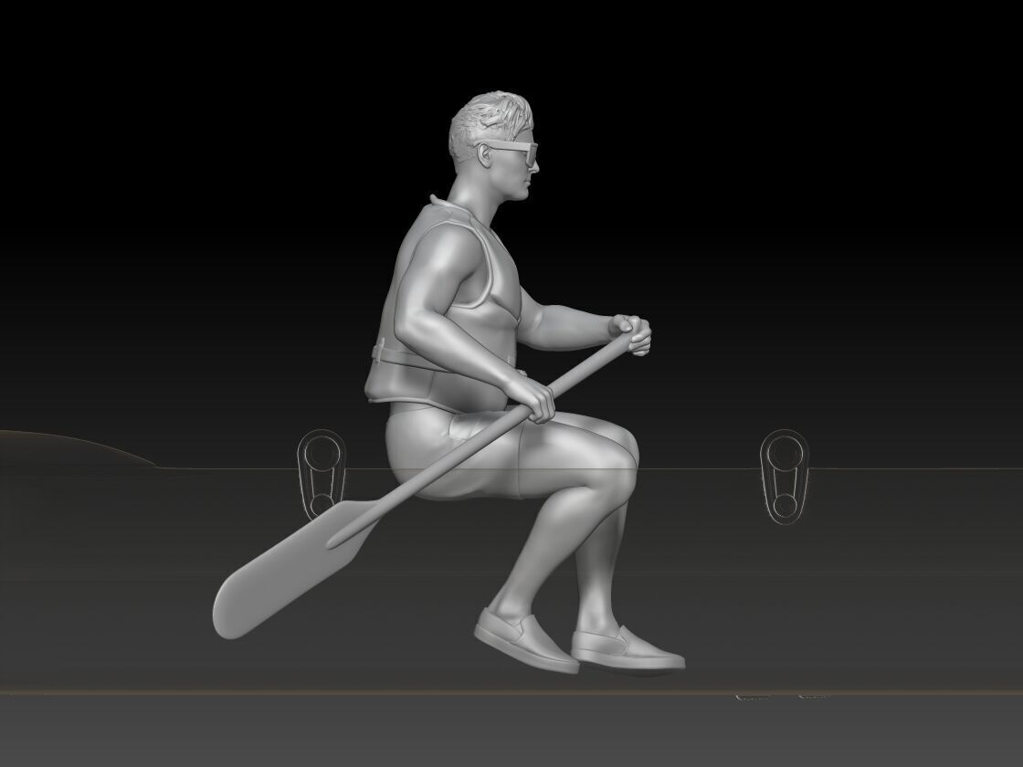 canoe boy 1 3D print model_3