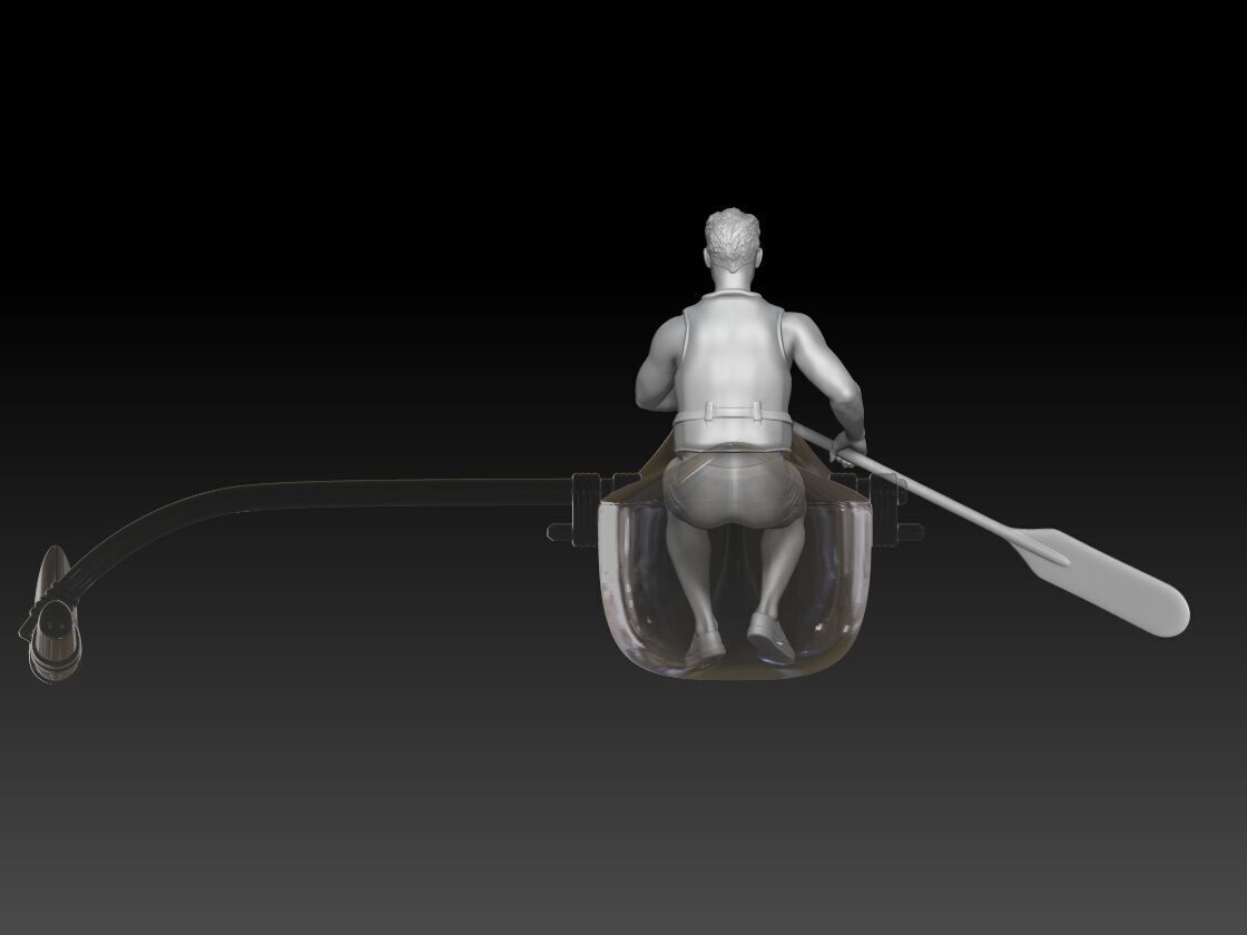 canoe boy 1 3D print model_2