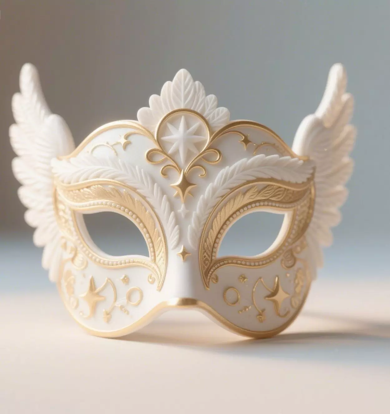 Ornamental 3D Angel Mask in Carnival Style 3D print model_0
