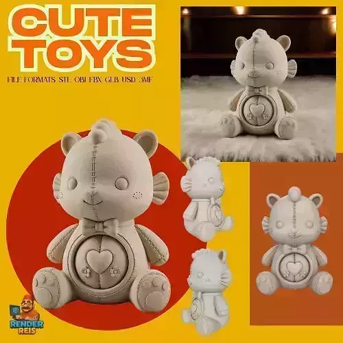3D Printable Cute Fish Bear Figurine 3D print model