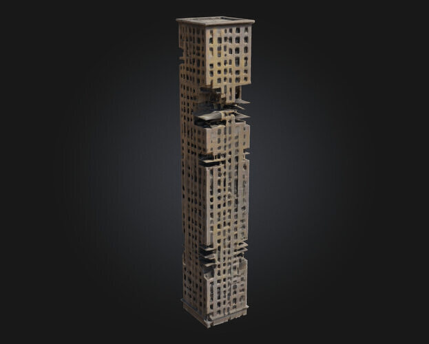 Twisted Tower  Surreal Spiral Structure for Fantasy Worlds 3D model 2
