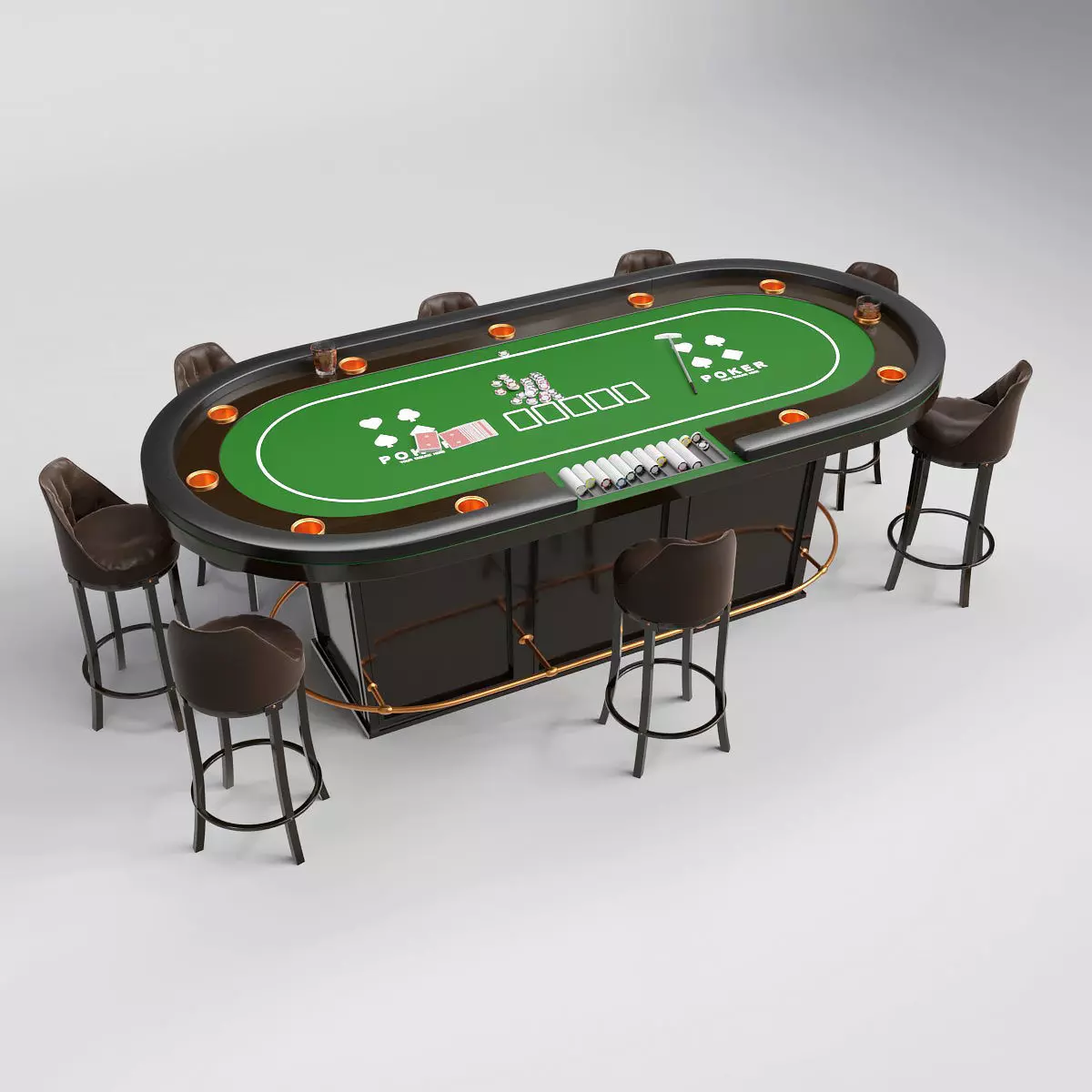 Set for a poker room 3D model