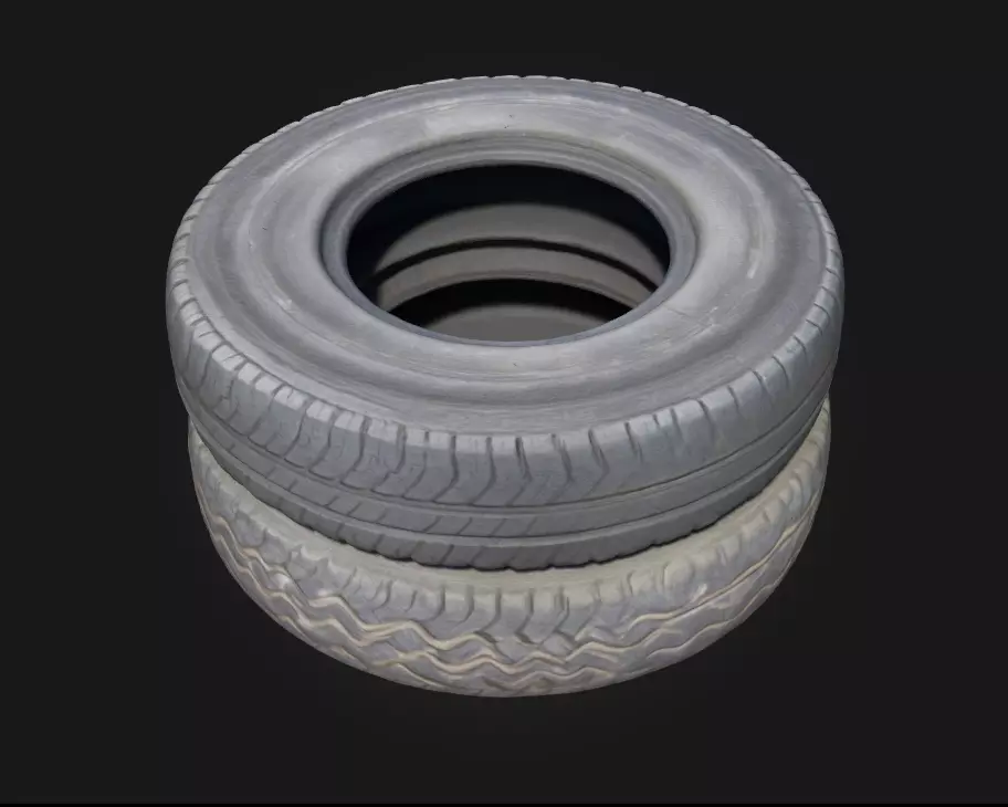 Tire Stack Rugged Detail for Industrial and Urban Scenes 3D model