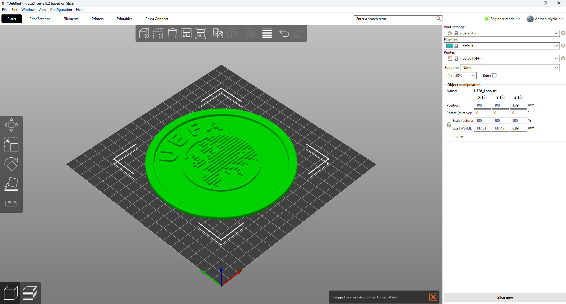 Free 3D logo UEFA newest version - Render - 3D print STL Free 3D model_5