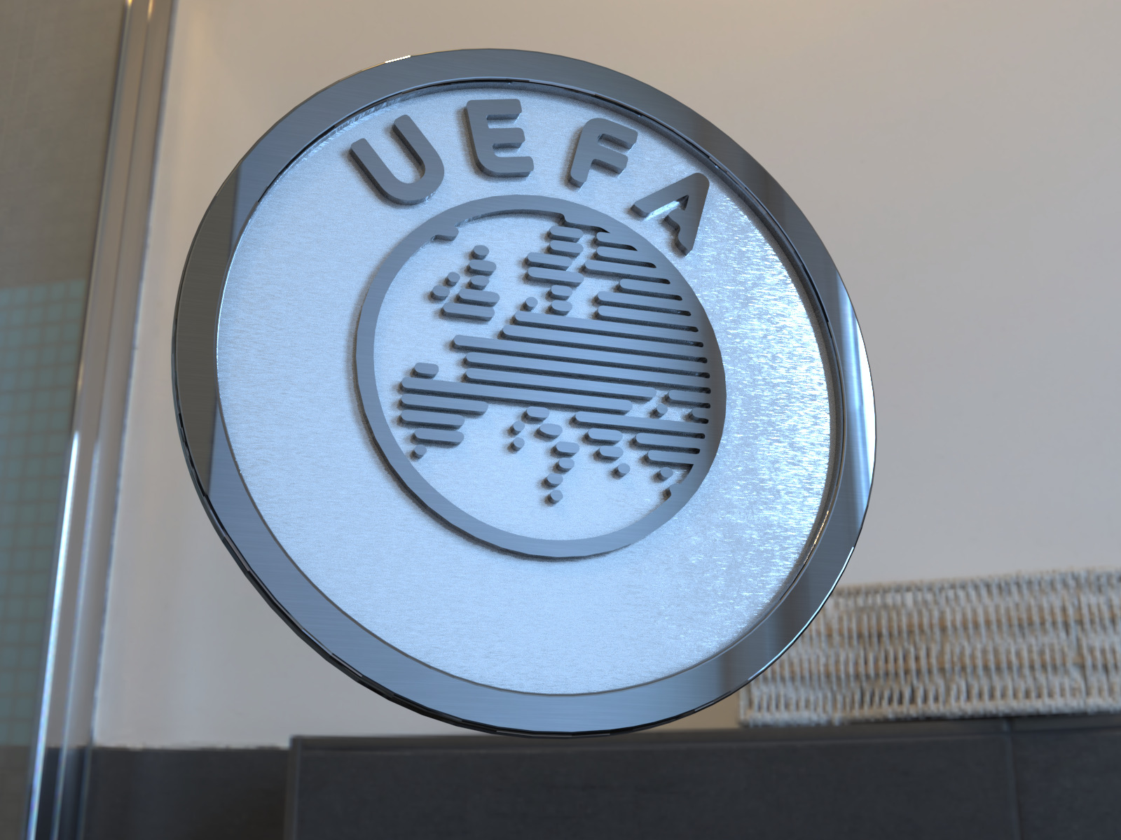 Free 3D logo UEFA newest version - Render - 3D print STL Free 3D model_11
