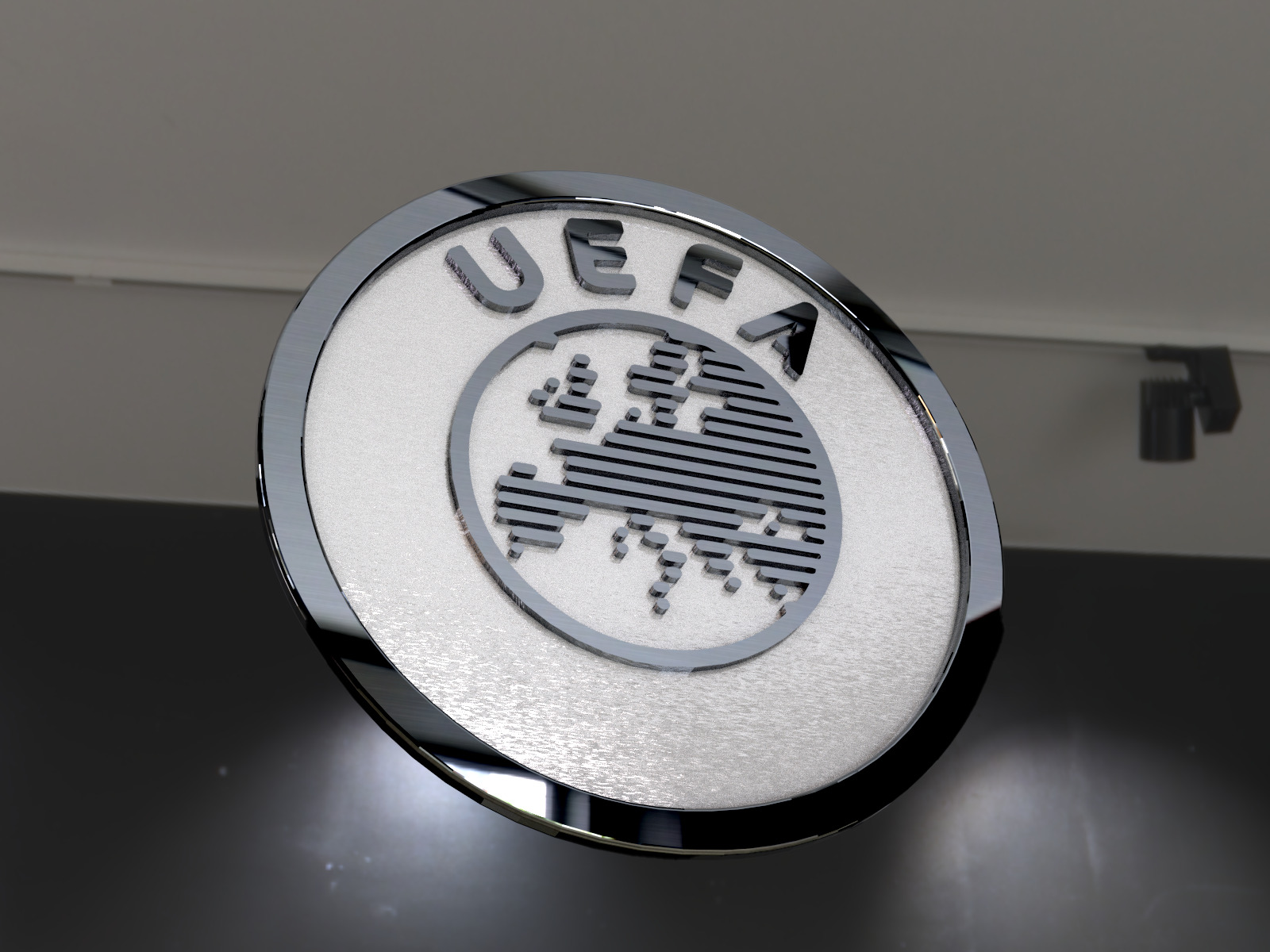 Free 3D logo UEFA newest version - Render - 3D print STL Free 3D model_2
