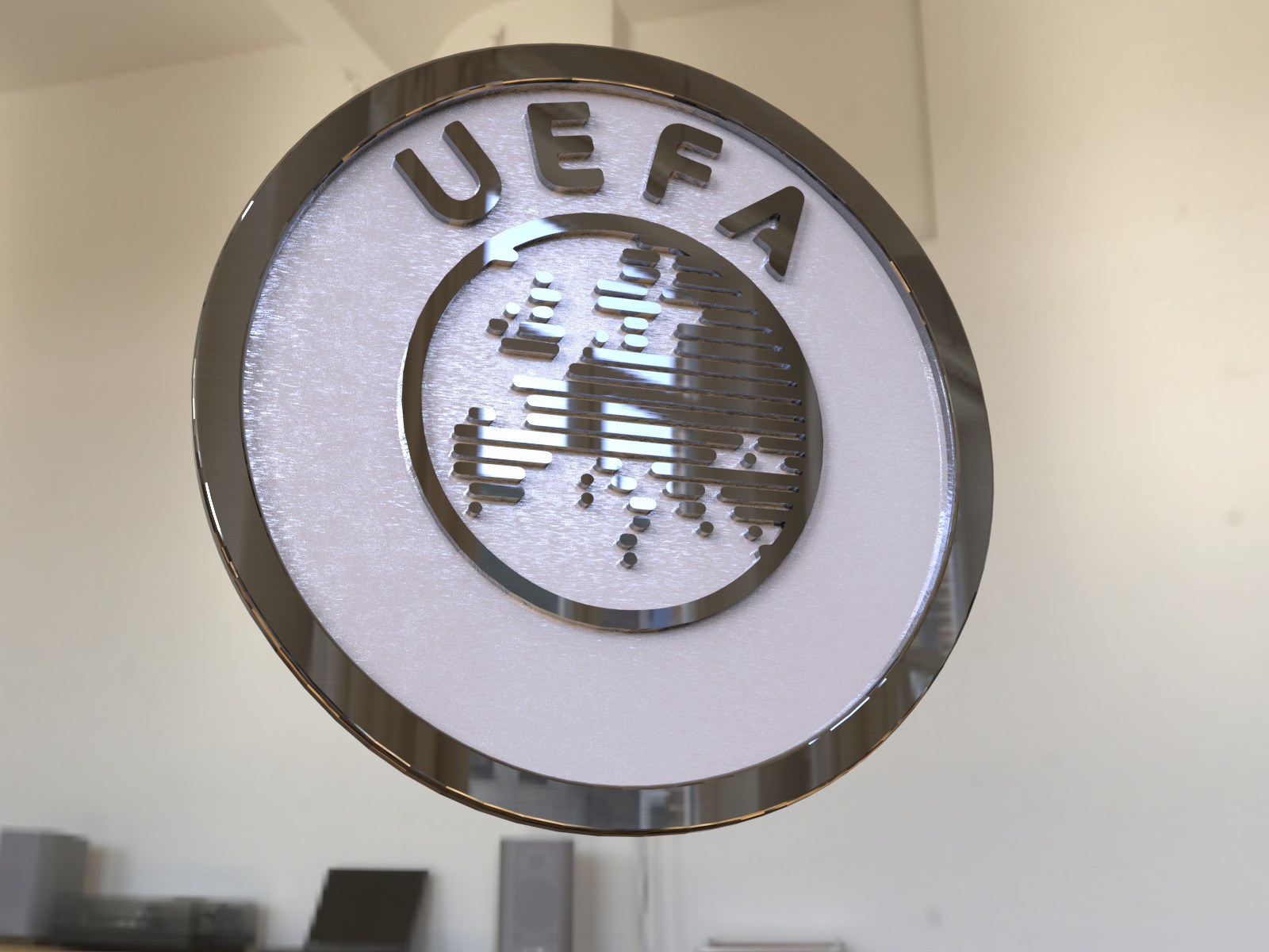 Free 3D logo UEFA newest version - Render - 3D print STL Free 3D model_10