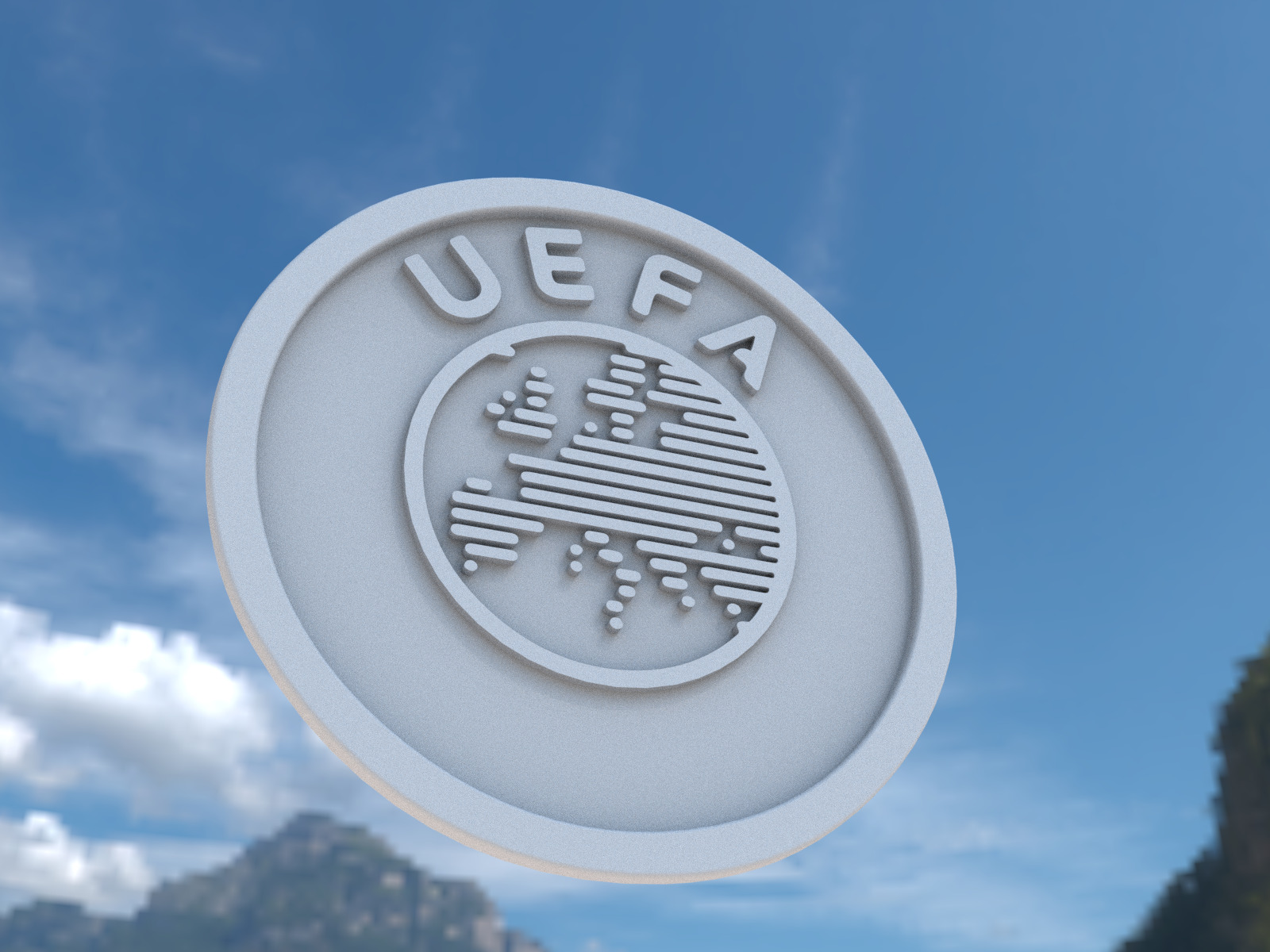 Free 3D logo UEFA newest version - Render - 3D print STL Free 3D model_4