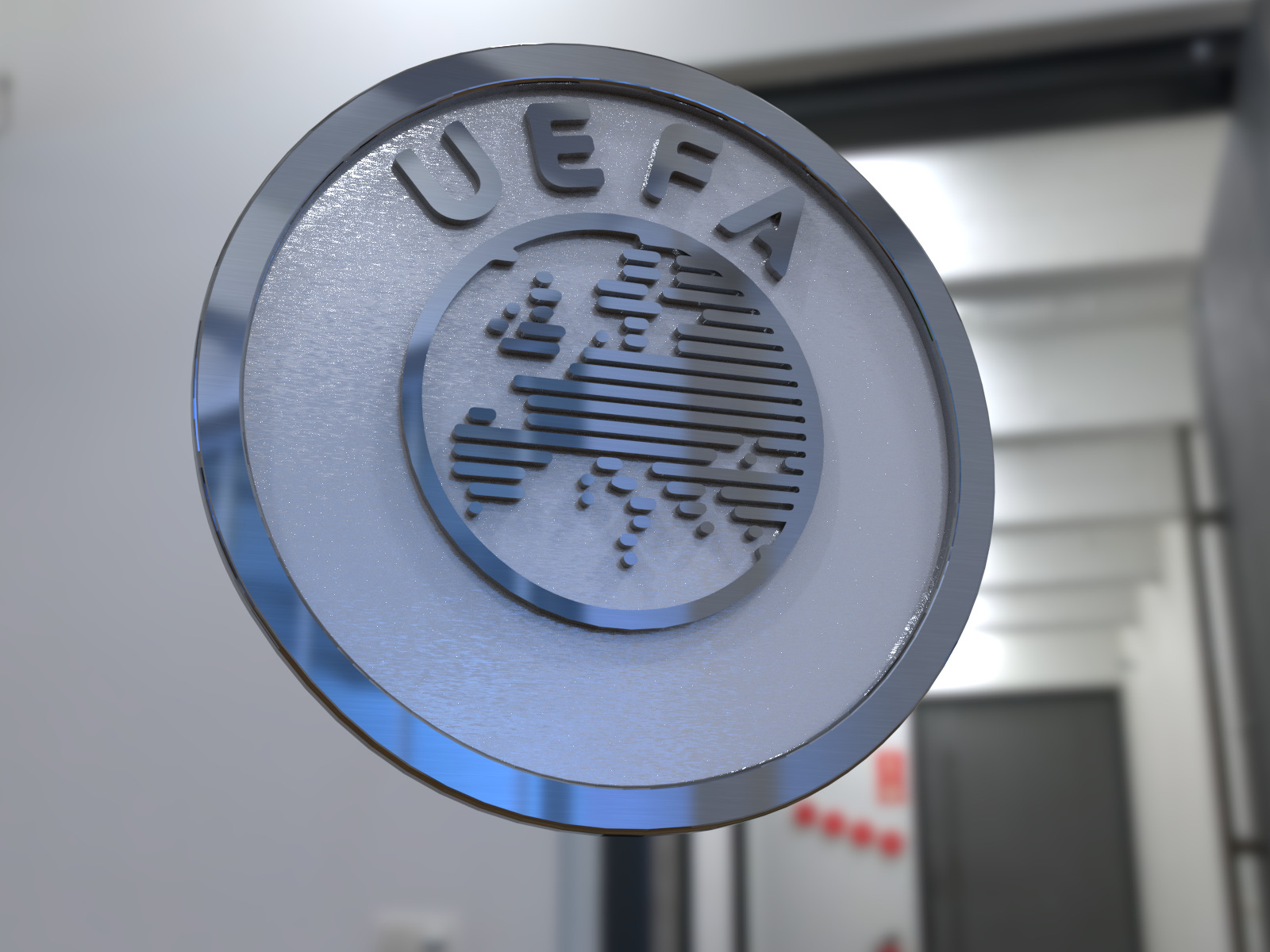 Free 3D logo UEFA newest version - Render - 3D print STL Free 3D model_9