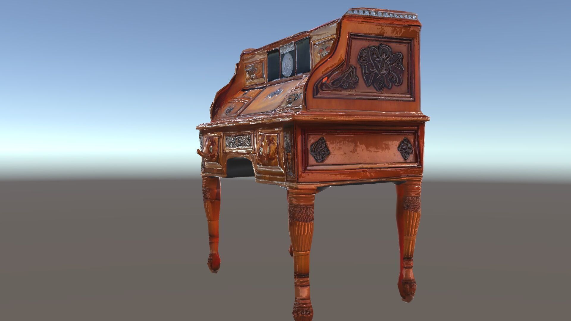 Antique RollTop Desk Model Pack Low-poly 3D model_18