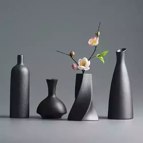 4 AVIANO Black Vase