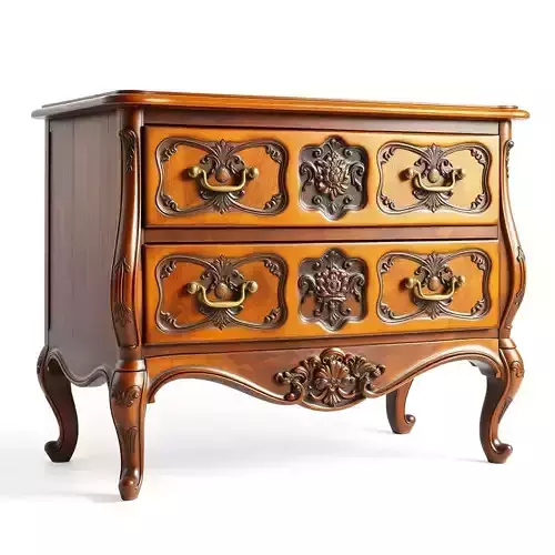 Antique Wooden Drawer Cabinet Model Pack