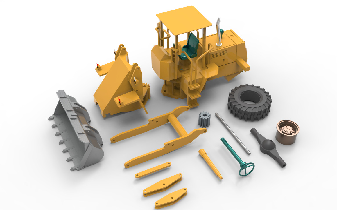 CAT Backhoe Loader 924 PRINTABLE VEHICLE 3D print model_2