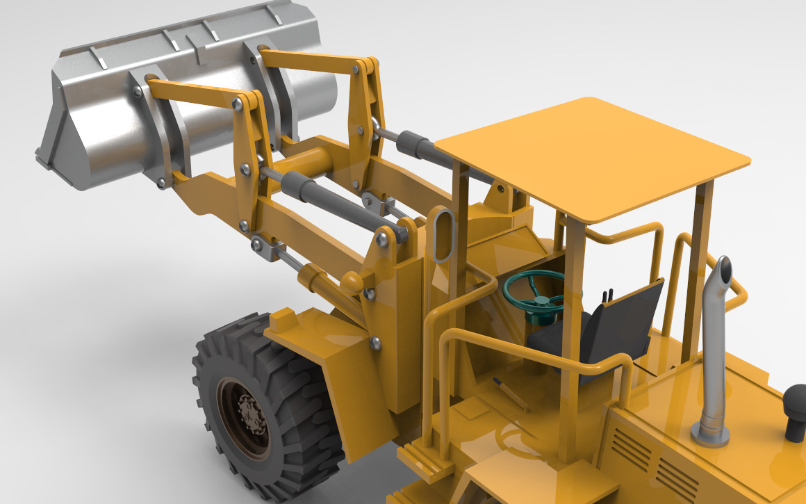 CAT Backhoe Loader 924 PRINTABLE VEHICLE 3D print model_1