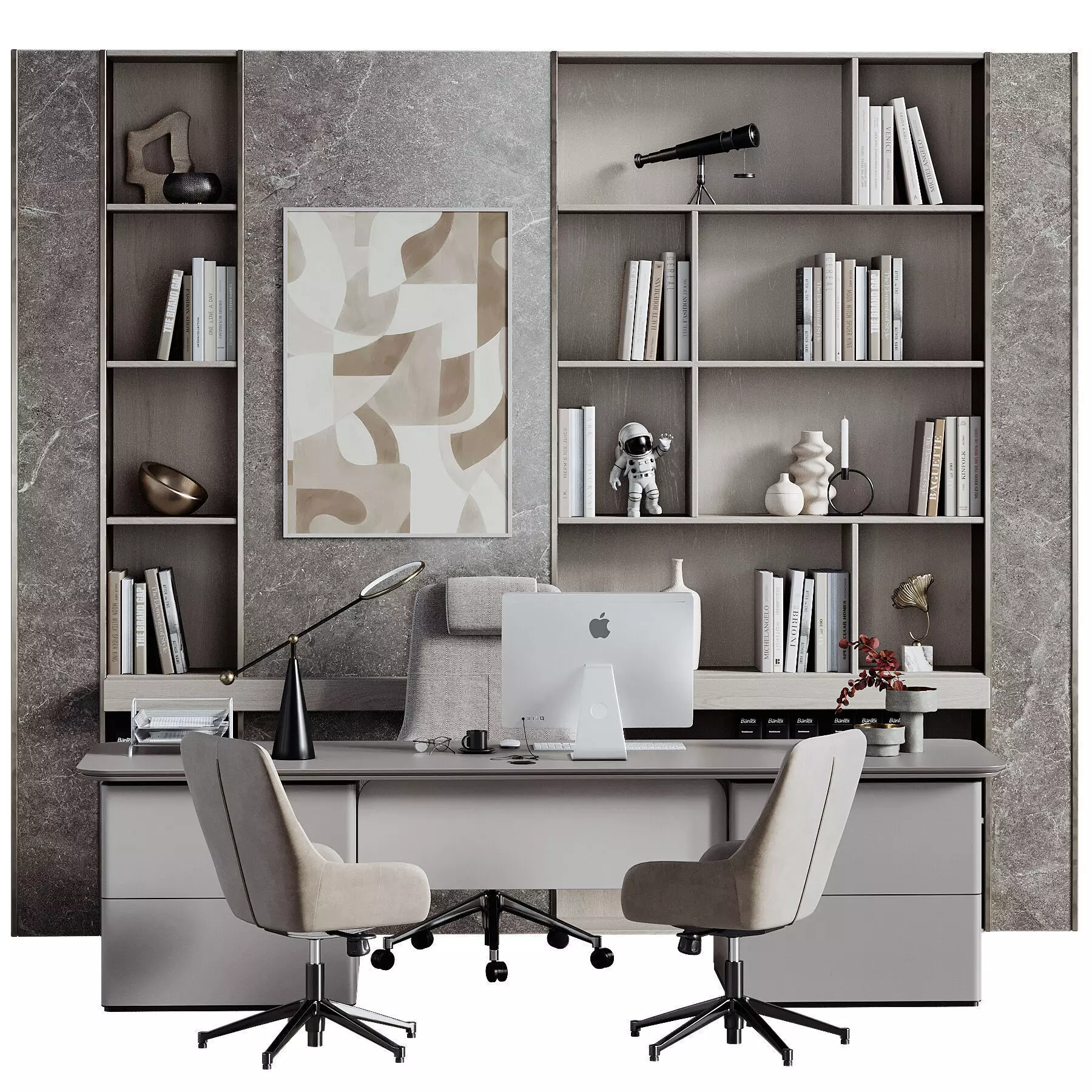 Modern Executive Boss Desk Office Furniture Set 40 3D model
