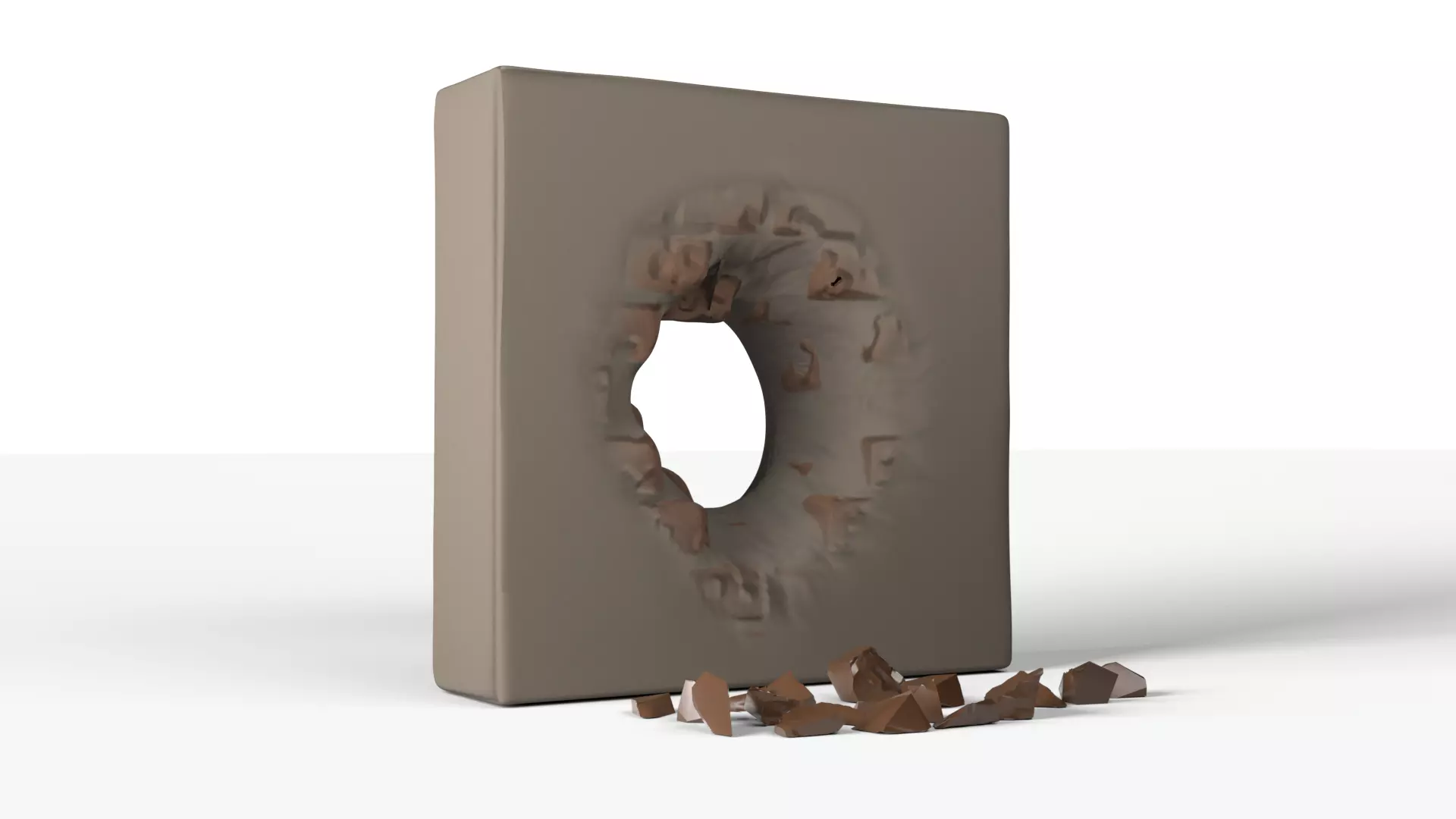 Wall escape hole Low-poly 3D model_0