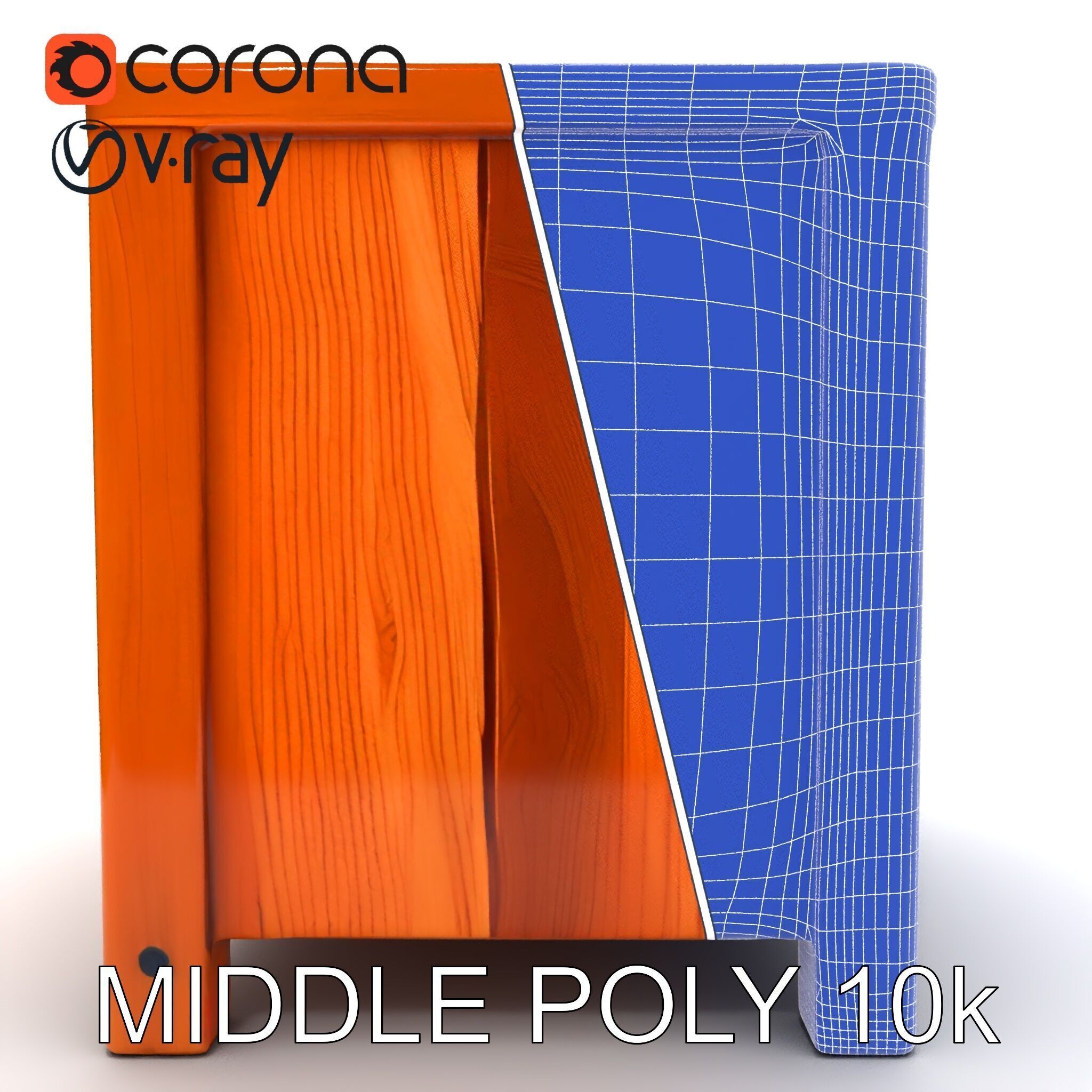 Wooden Nightstand Drawer Model Pack Low-poly 3D model_34