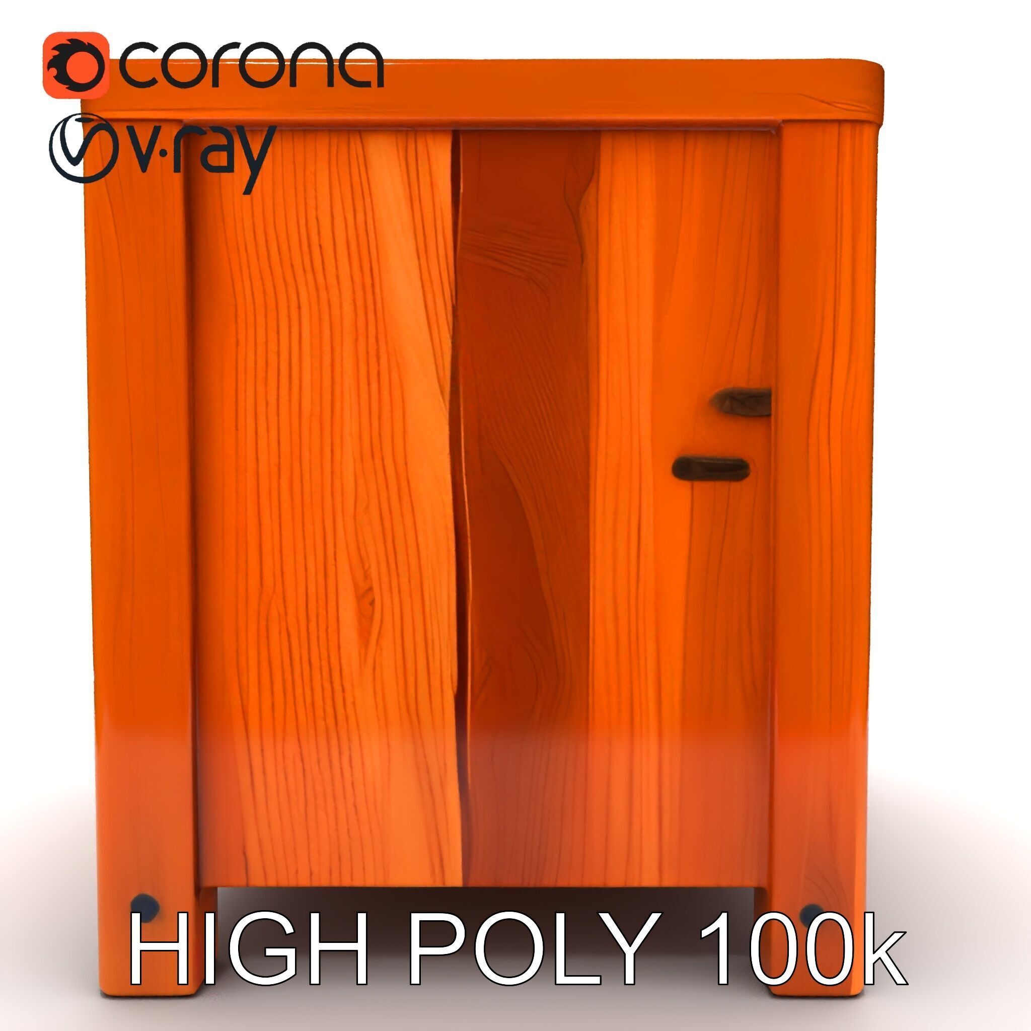 Wooden Nightstand Drawer Model Pack Low-poly 3D model_33