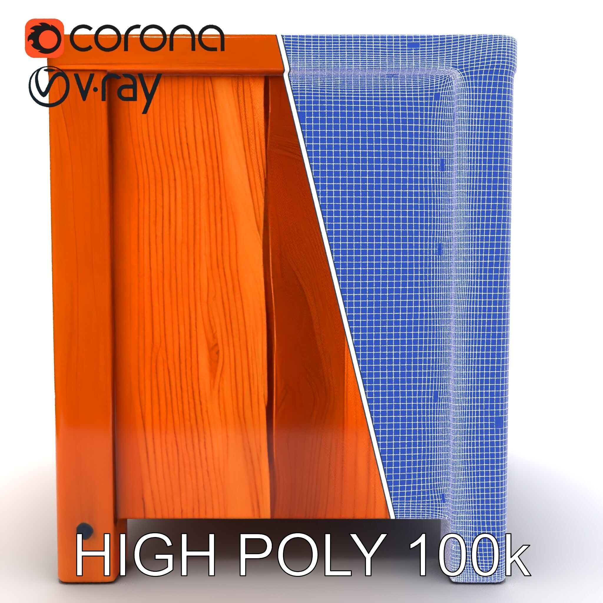 Wooden Nightstand Drawer Model Pack Low-poly 3D model_28