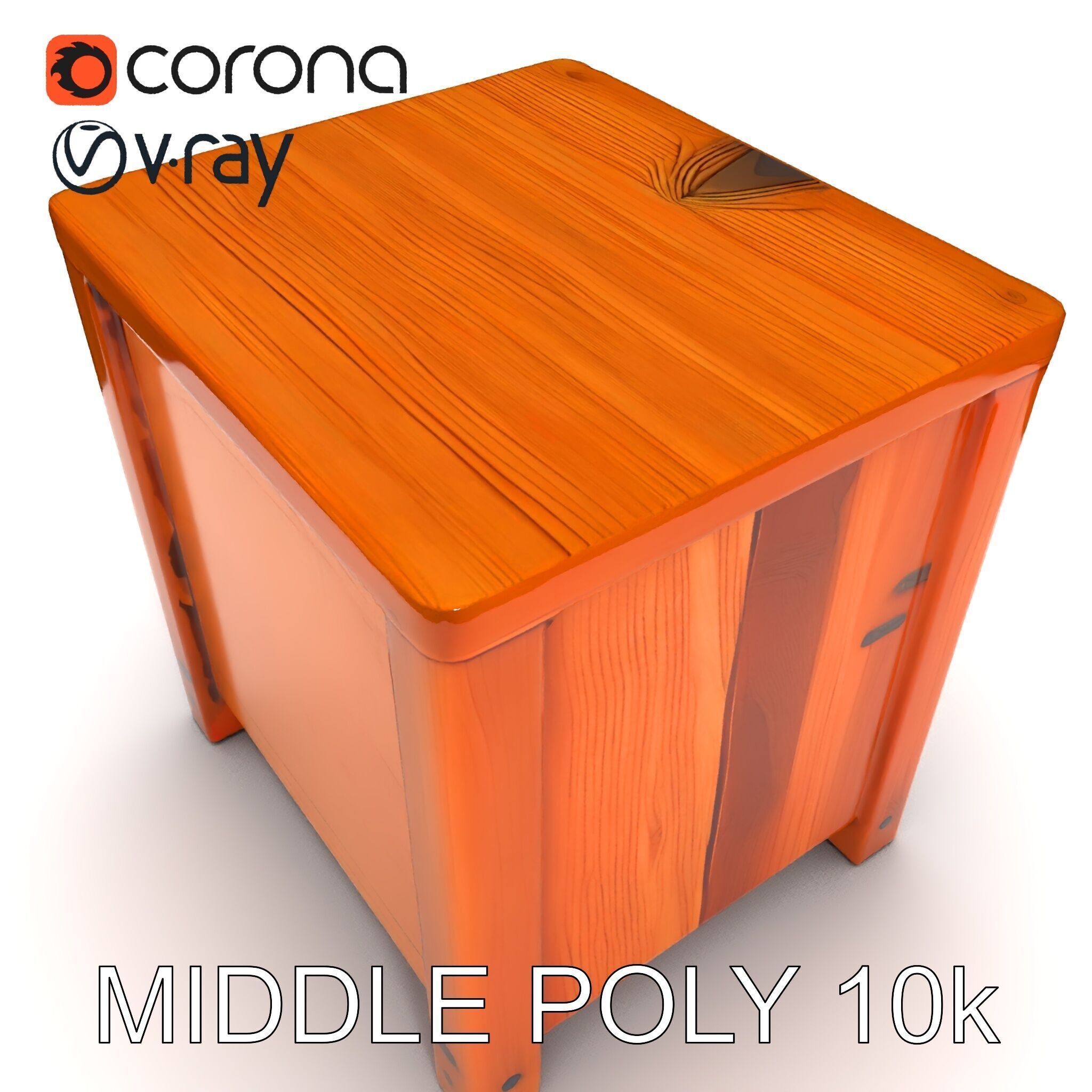 Wooden Nightstand Drawer Model Pack Low-poly 3D model_26