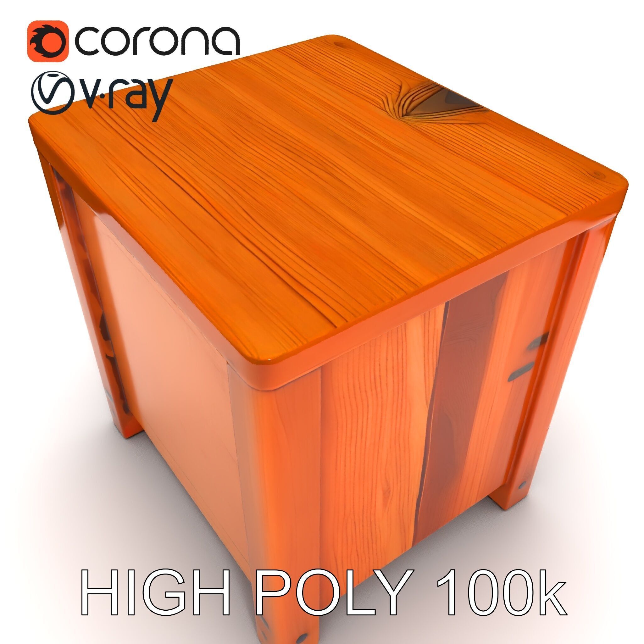 Wooden Nightstand Drawer Model Pack Low-poly 3D model_14