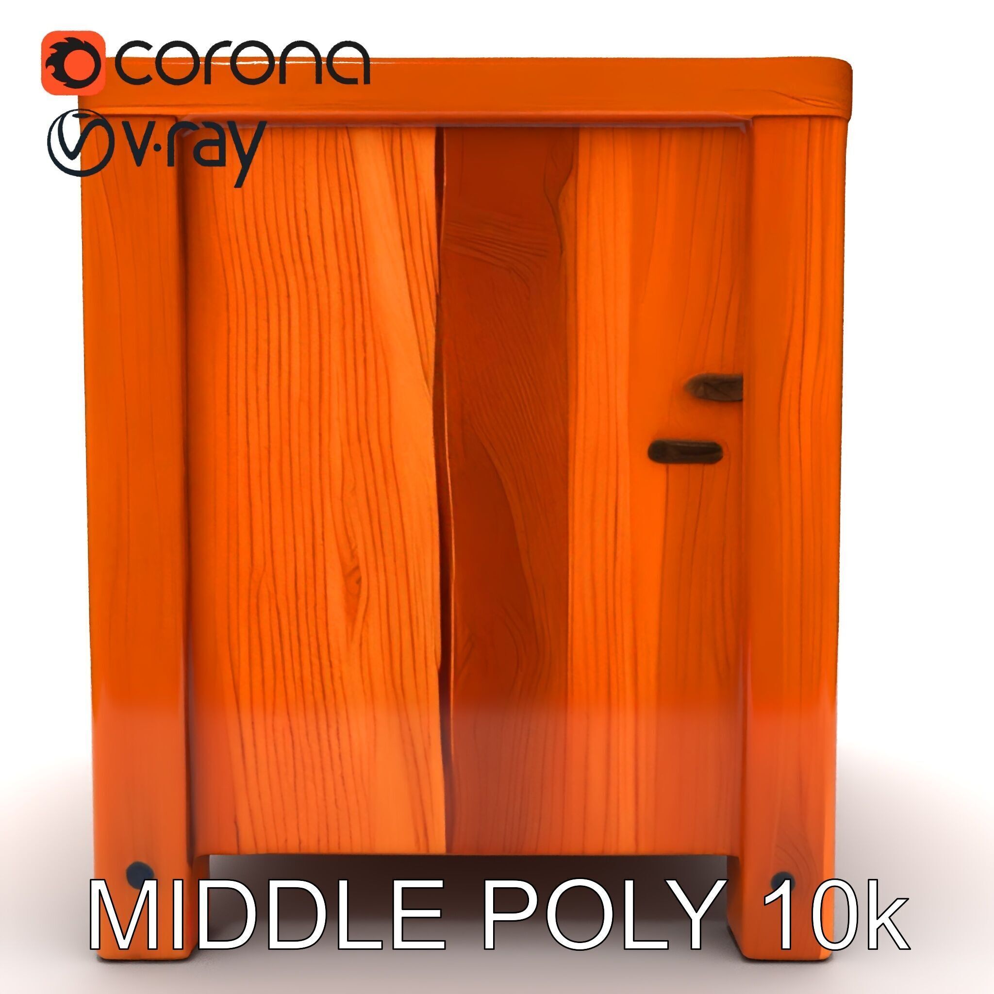 Wooden Nightstand Drawer Model Pack Low-poly 3D model_23