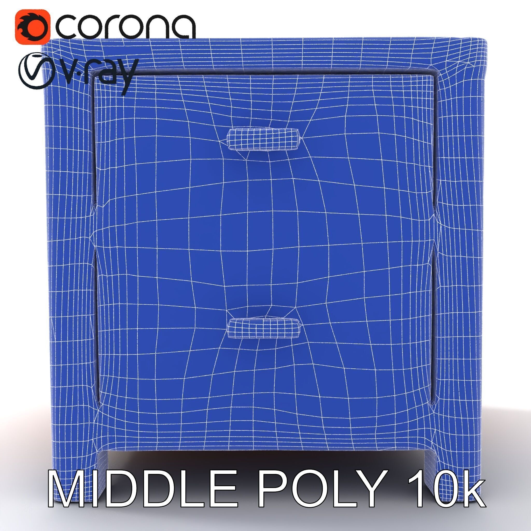 Wooden Nightstand Drawer Model Pack Low-poly 3D model_31