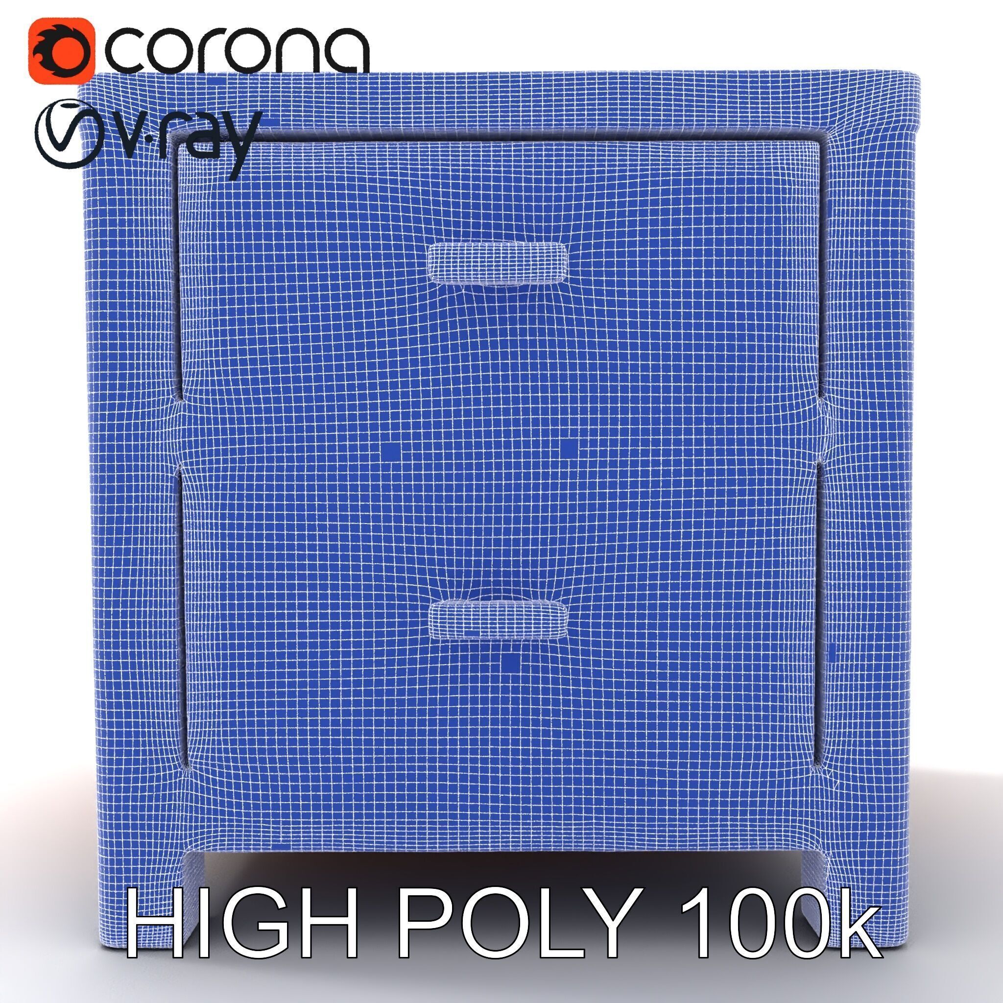 Wooden Nightstand Drawer Model Pack Low-poly 3D model_17