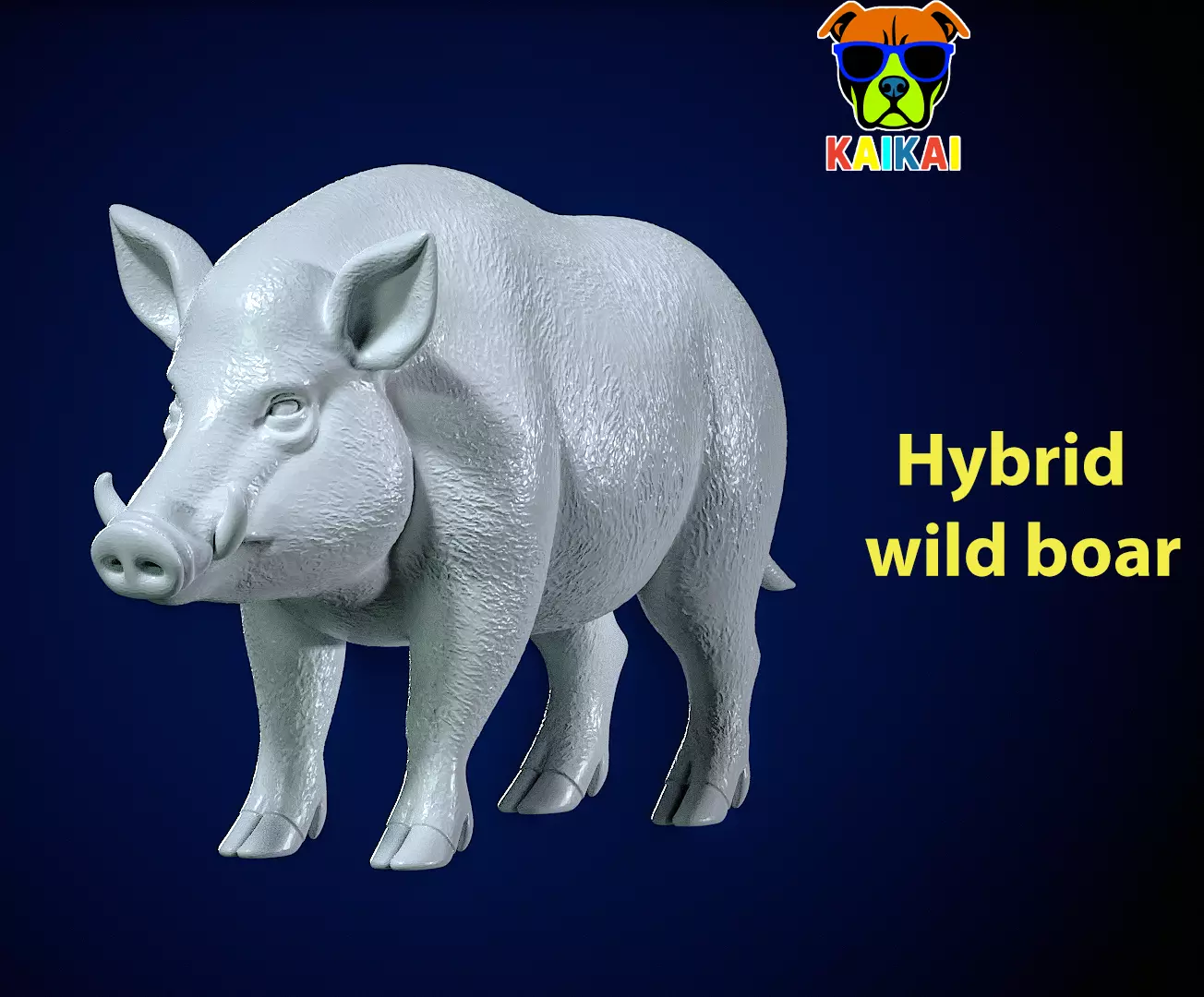 Wild boar model - hybrid wild boar statue - 3D print 3D print model