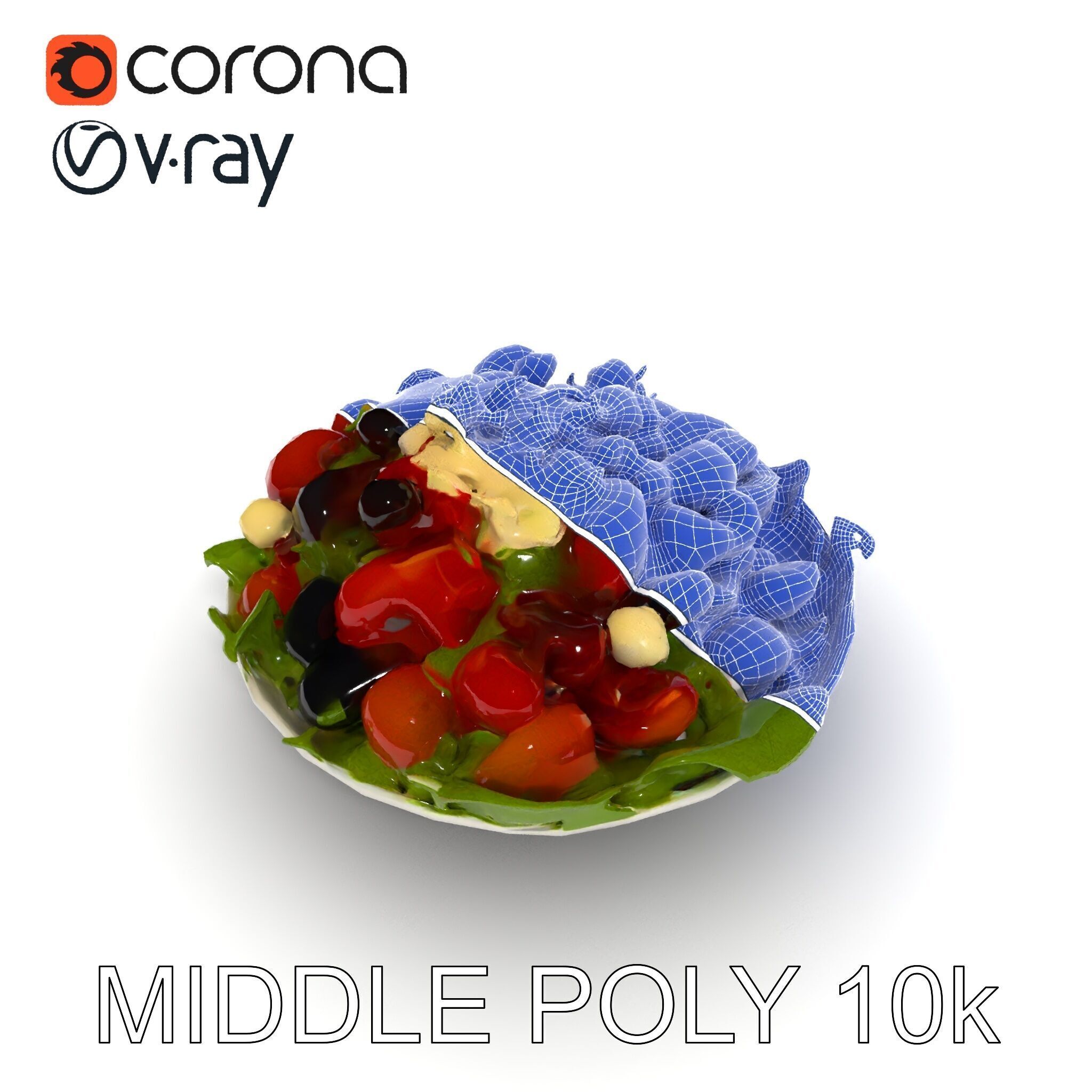Fresh Greek Salad Model Pack Low-poly 3D model_25