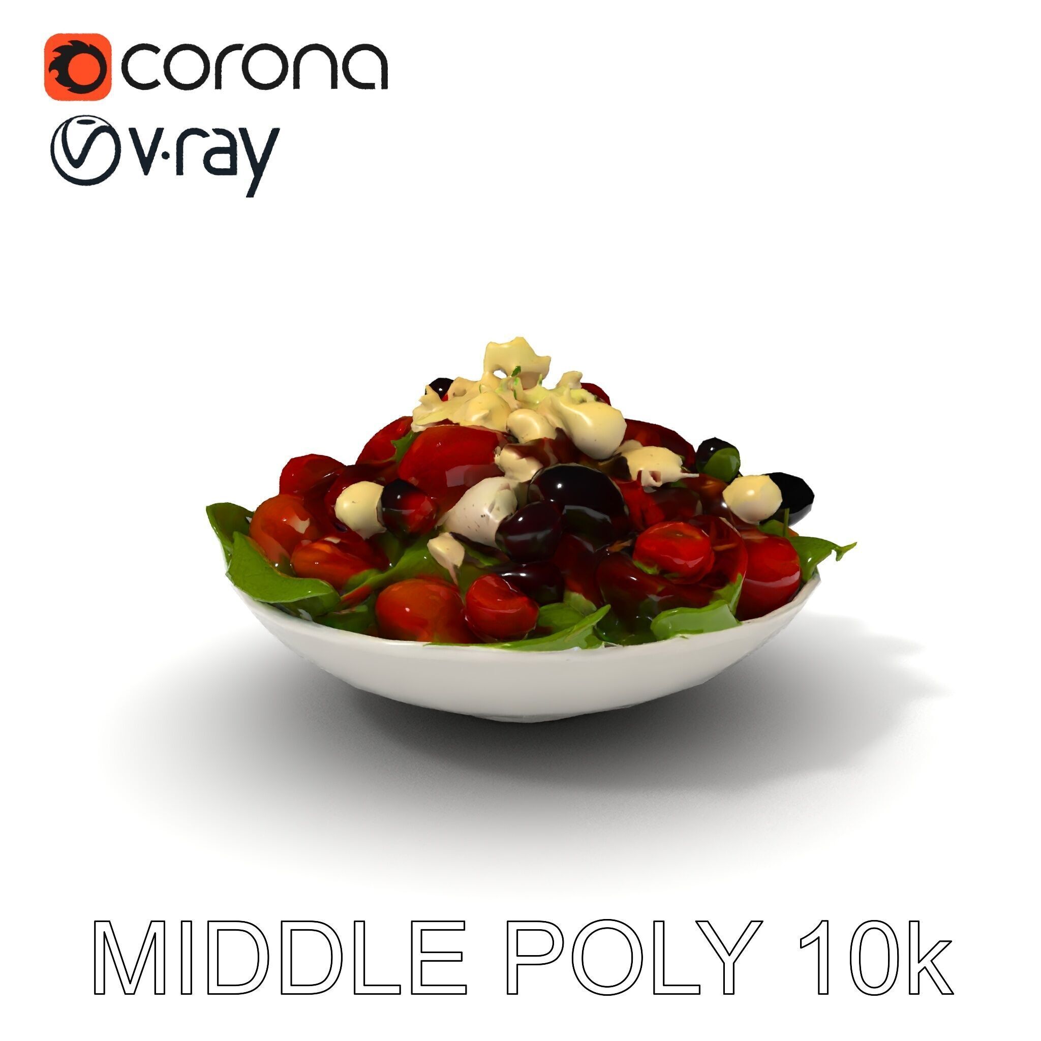 Fresh Greek Salad Model Pack Low-poly 3D model_33