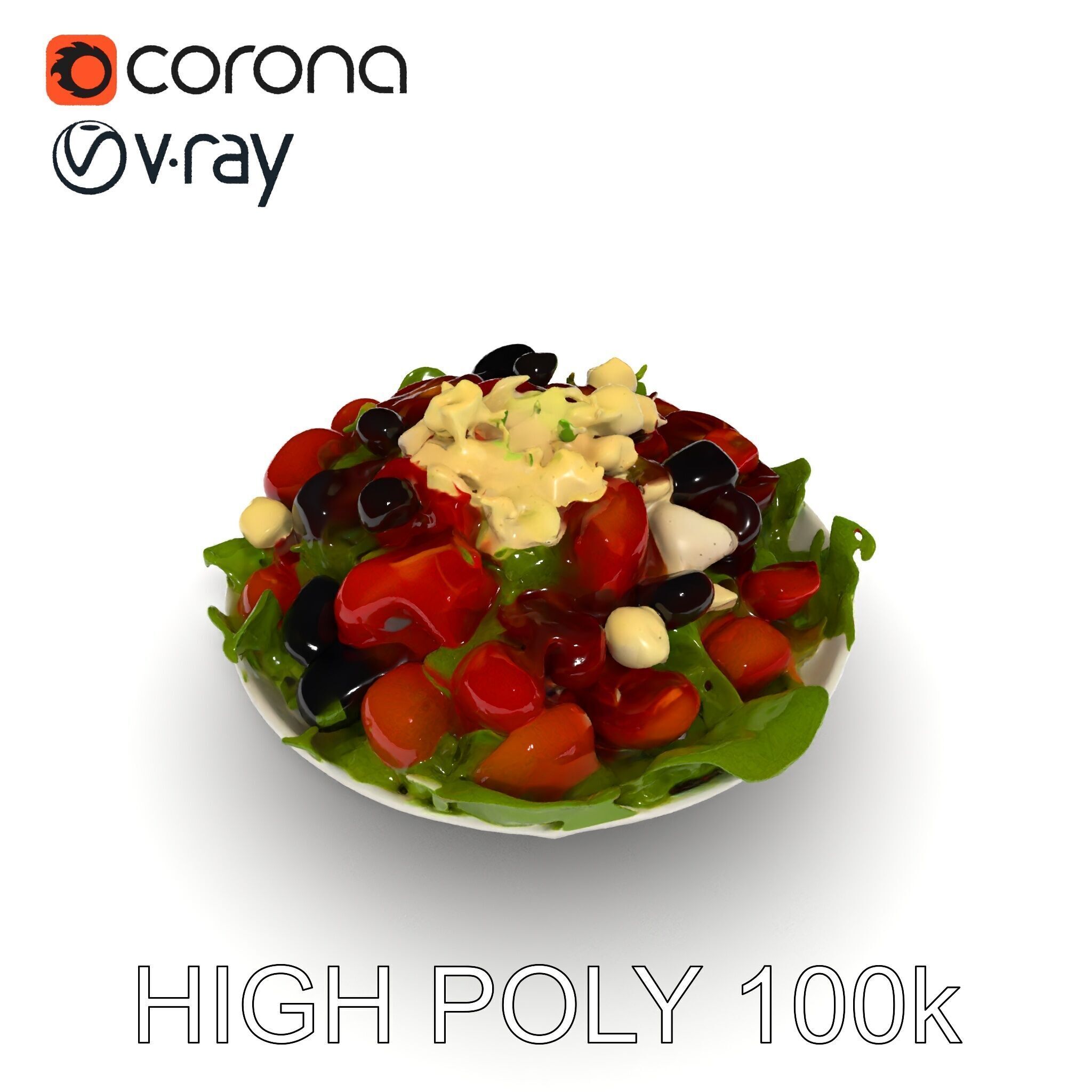 Fresh Greek Salad Model Pack Low-poly 3D model_16