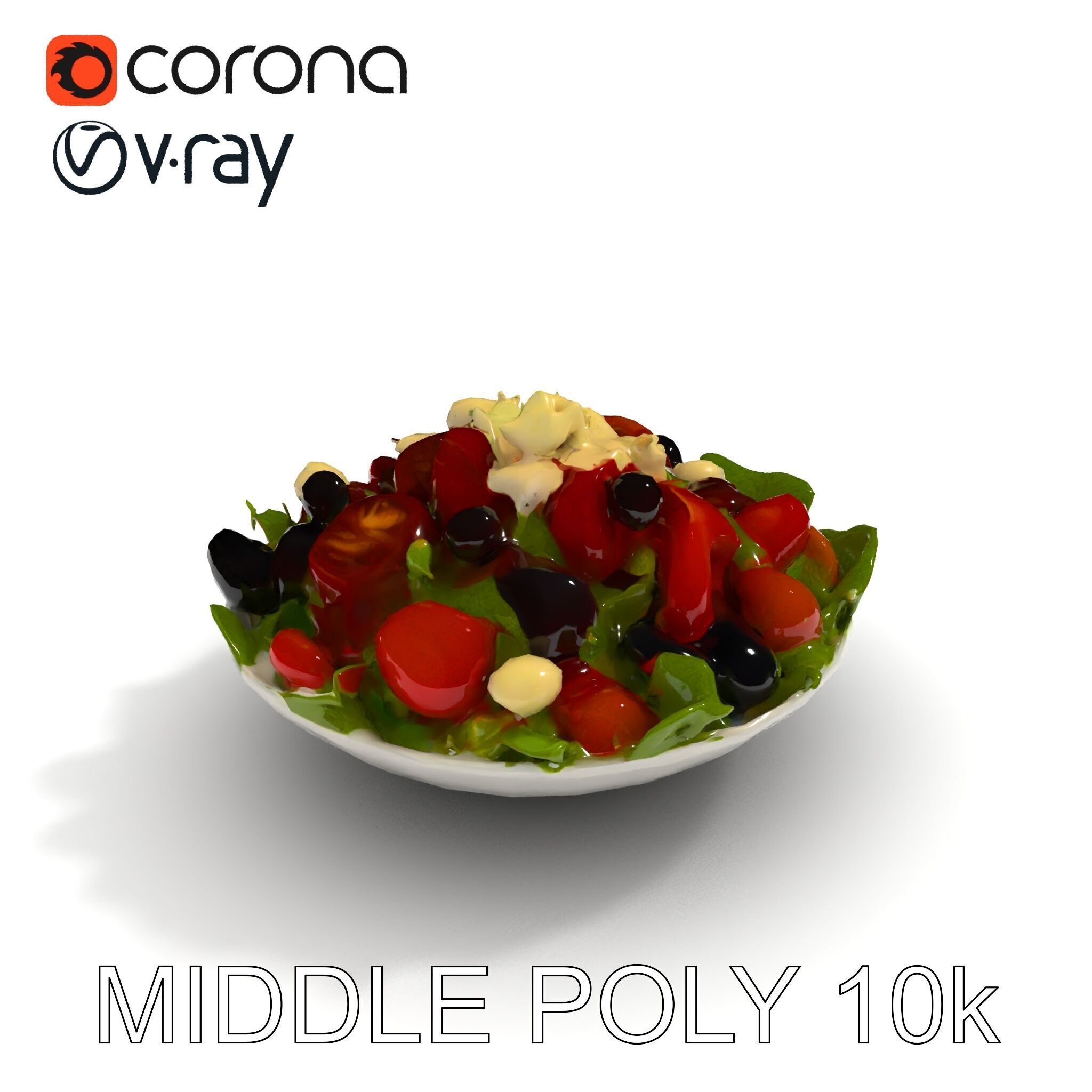 Fresh Greek Salad Model Pack Low-poly 3D model_30