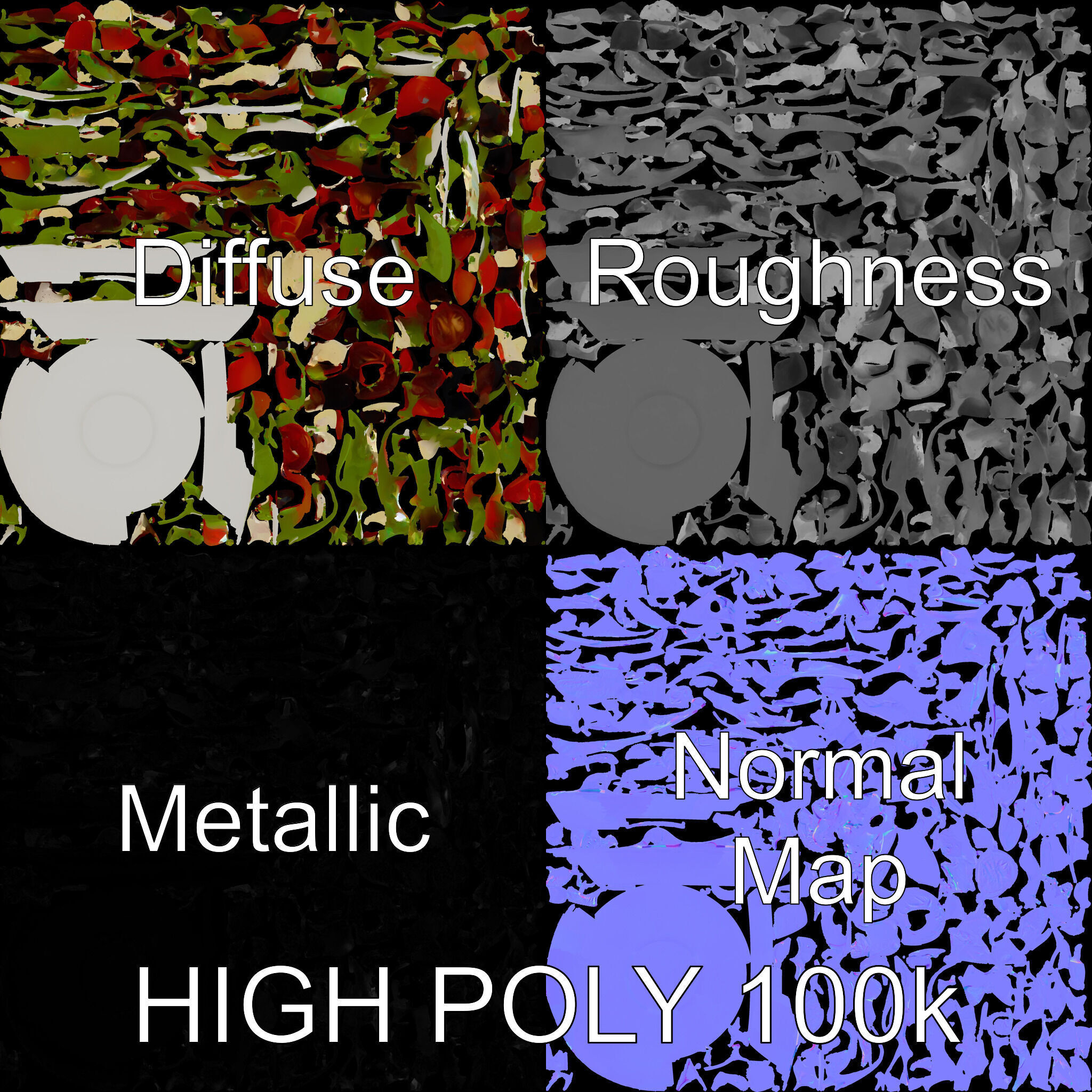 Fresh Greek Salad Model Pack Low-poly 3D model_2