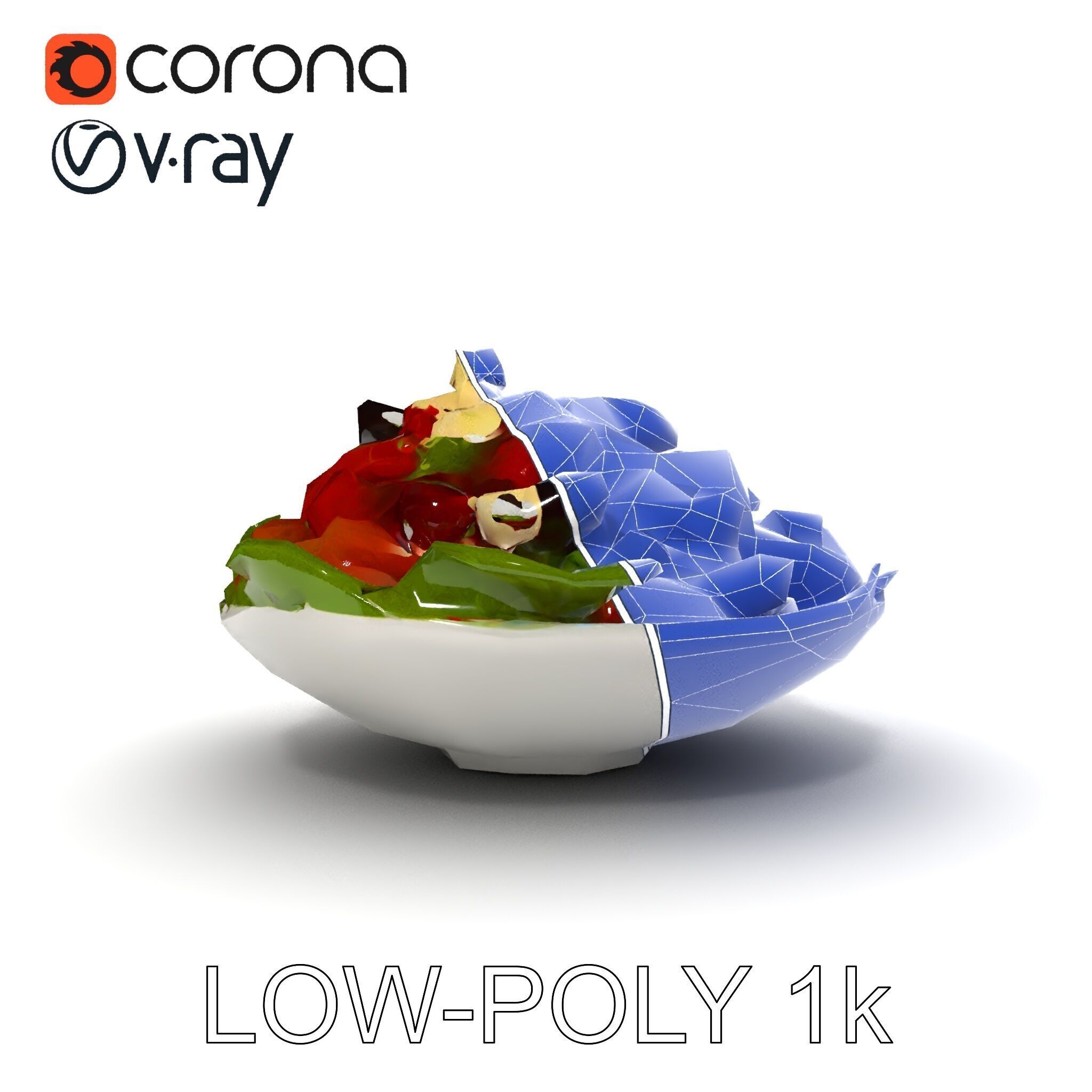 Fresh Greek Salad Model Pack Low-poly 3D model_23