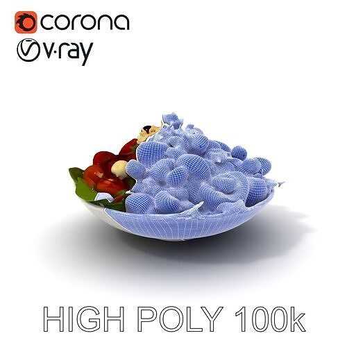 Fresh Greek Salad Model Pack Low-poly 3D model 4
