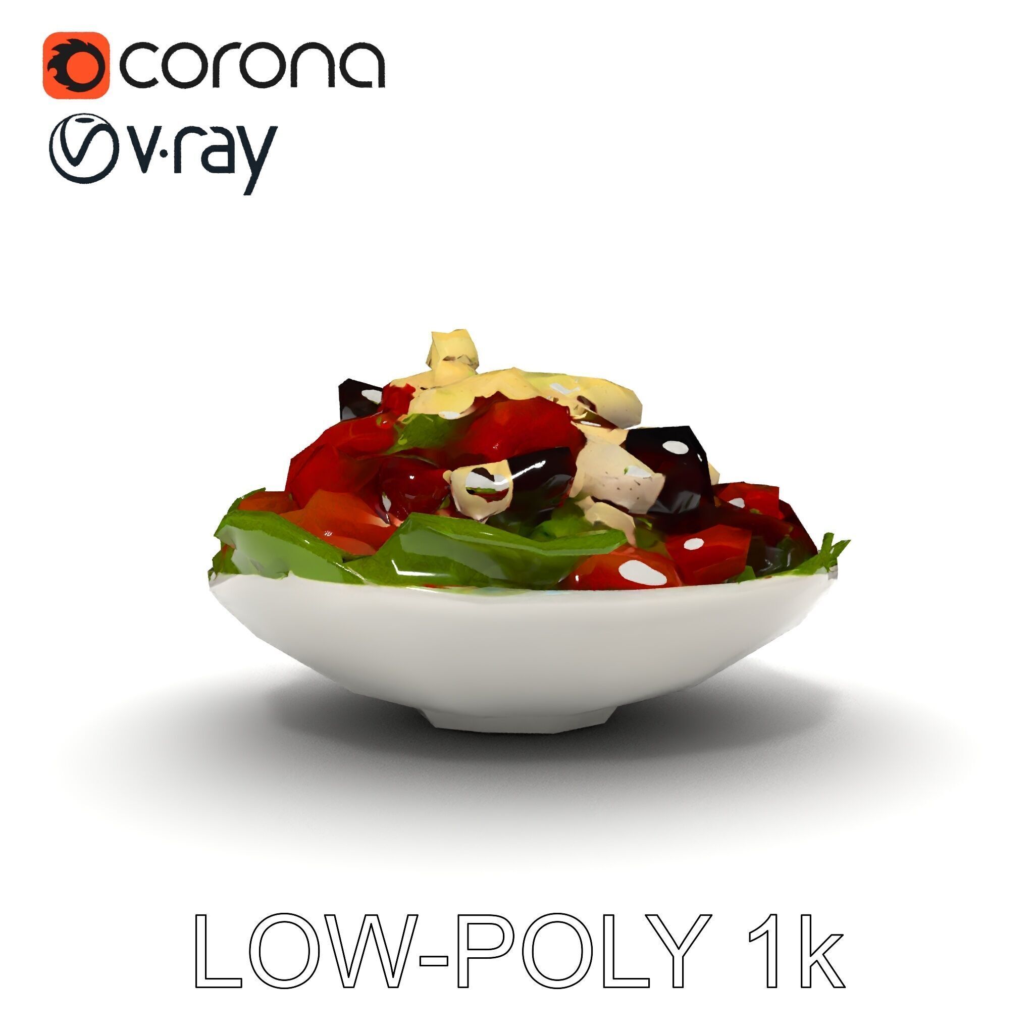Fresh Greek Salad Model Pack Low-poly 3D model_13